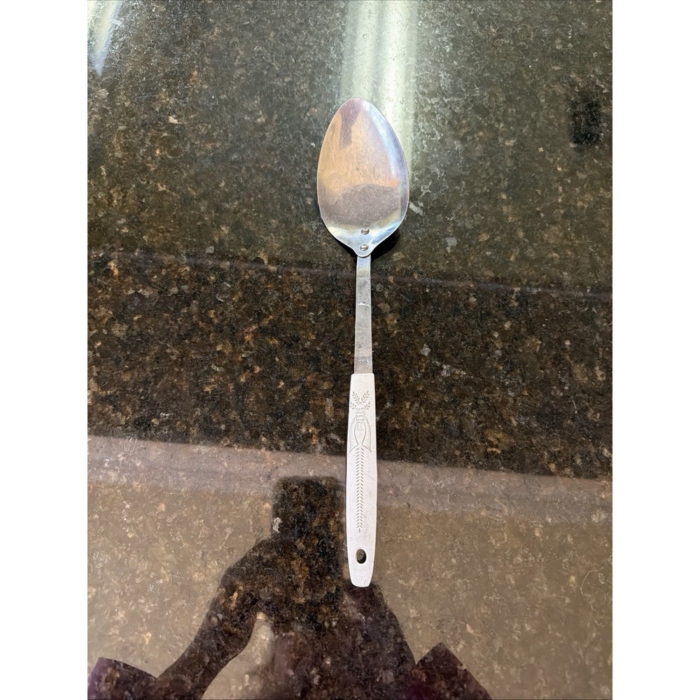 VTG FLINT ARROWHEAD Wheat Harvest Stainless Serving Spoon USA Kitchen Utensil